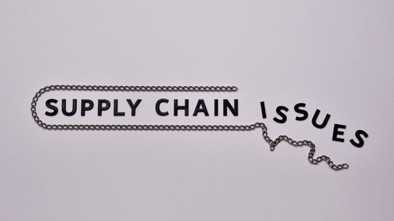 Supply Chain Issues Text With Chain Image