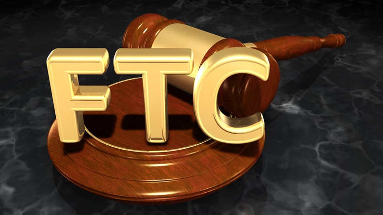 FTC Legal Gavel Concept 3D Illustration 
