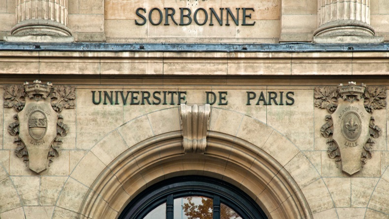 Facade of university Sorbonne in Paris, France - Image 